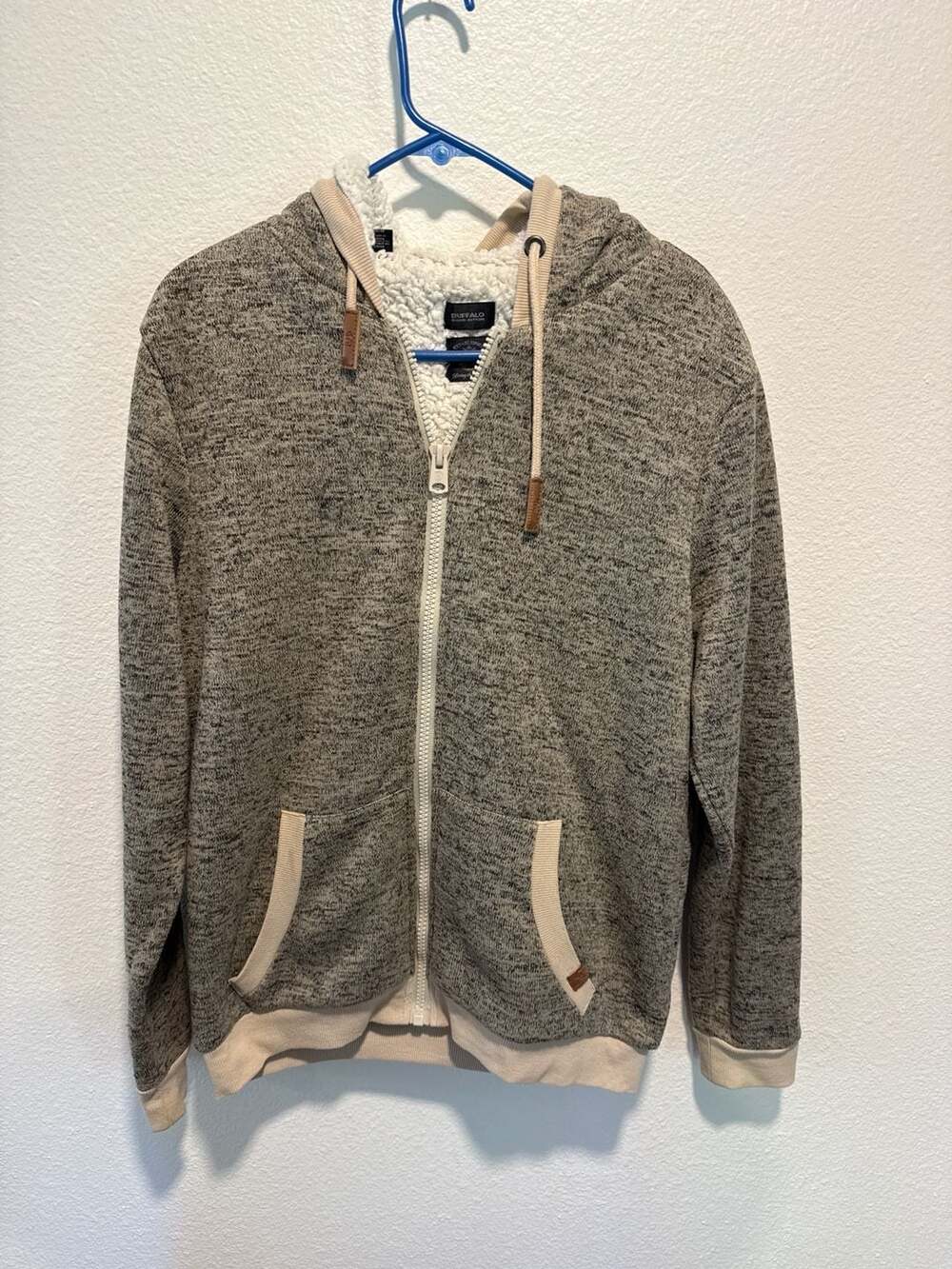 Buffalo David Bitton Men's Sherpa Lined Full Zip Marled Hoodie